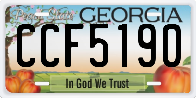 GA license plate CCF5190