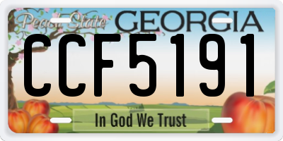 GA license plate CCF5191