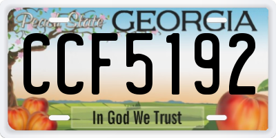 GA license plate CCF5192