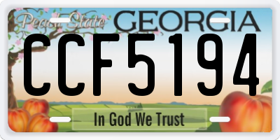 GA license plate CCF5194