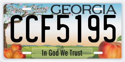 GA license plate CCF5195