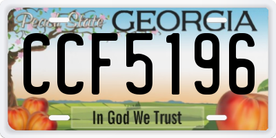 GA license plate CCF5196