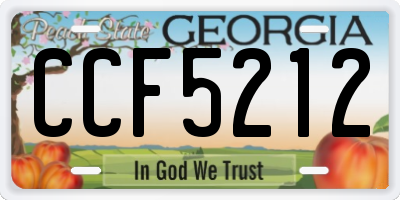 GA license plate CCF5212
