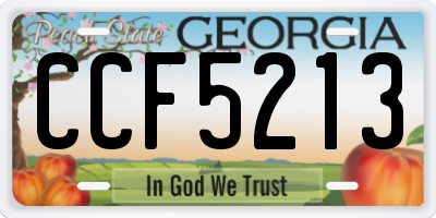 GA license plate CCF5213