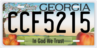 GA license plate CCF5215