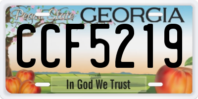GA license plate CCF5219