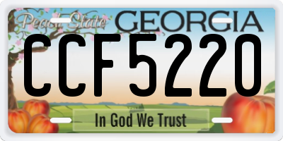 GA license plate CCF5220