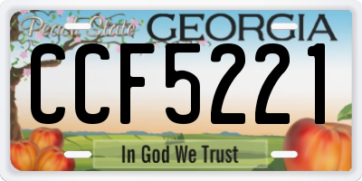 GA license plate CCF5221