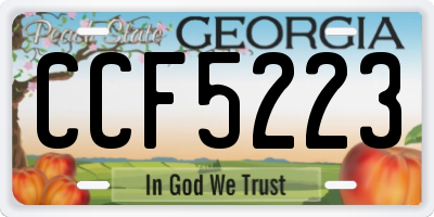 GA license plate CCF5223