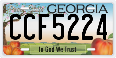 GA license plate CCF5224