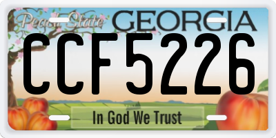 GA license plate CCF5226