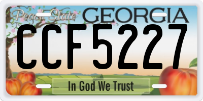 GA license plate CCF5227