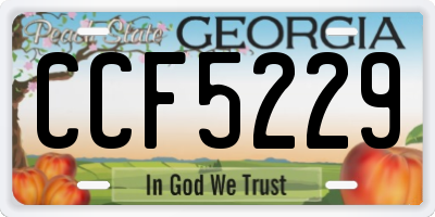 GA license plate CCF5229