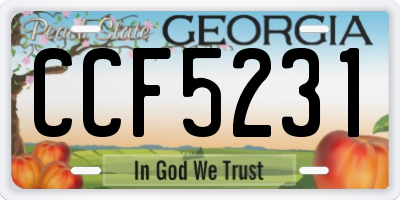 GA license plate CCF5231