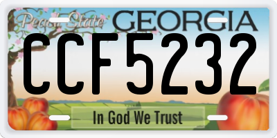 GA license plate CCF5232
