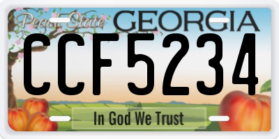 GA license plate CCF5234