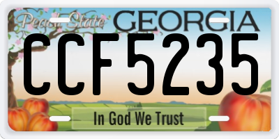 GA license plate CCF5235