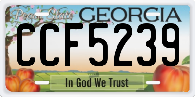 GA license plate CCF5239