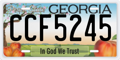 GA license plate CCF5245