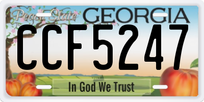 GA license plate CCF5247
