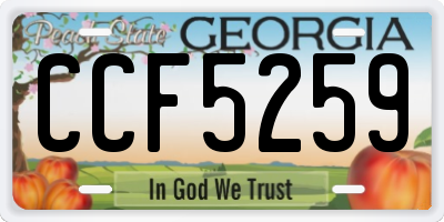 GA license plate CCF5259