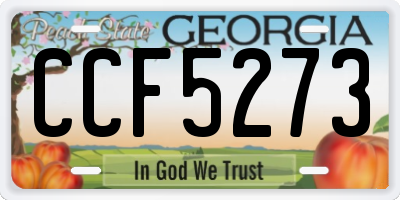 GA license plate CCF5273