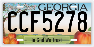 GA license plate CCF5278