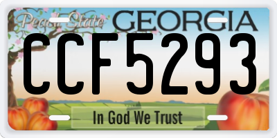 GA license plate CCF5293