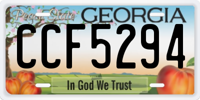 GA license plate CCF5294