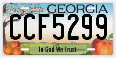GA license plate CCF5299