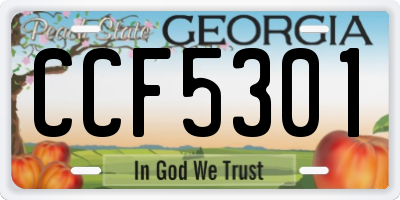 GA license plate CCF5301