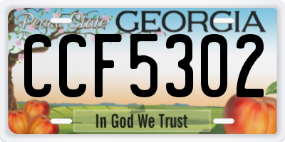 GA license plate CCF5302