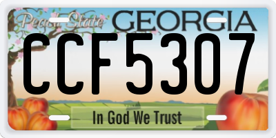 GA license plate CCF5307