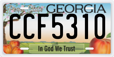 GA license plate CCF5310