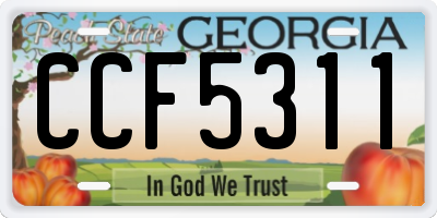 GA license plate CCF5311