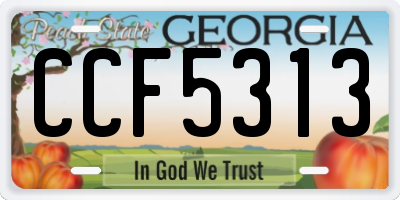 GA license plate CCF5313