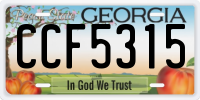 GA license plate CCF5315