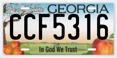 GA license plate CCF5316