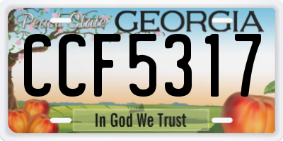 GA license plate CCF5317