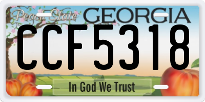 GA license plate CCF5318