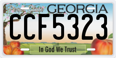 GA license plate CCF5323