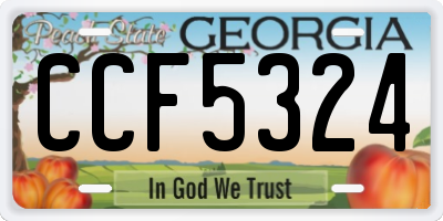 GA license plate CCF5324