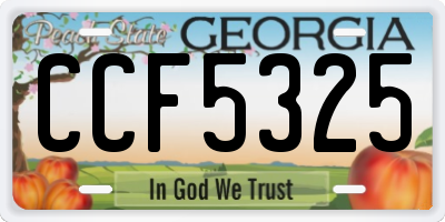 GA license plate CCF5325