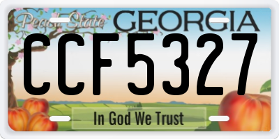 GA license plate CCF5327