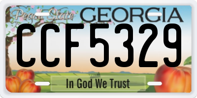 GA license plate CCF5329
