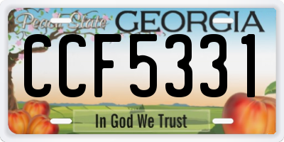 GA license plate CCF5331