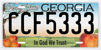 GA license plate CCF5333