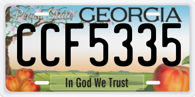 GA license plate CCF5335