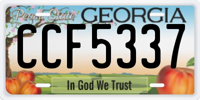 GA license plate CCF5337