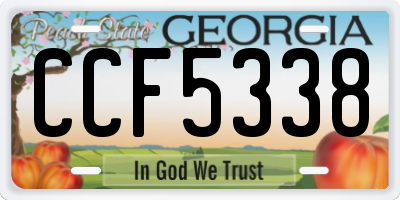 GA license plate CCF5338